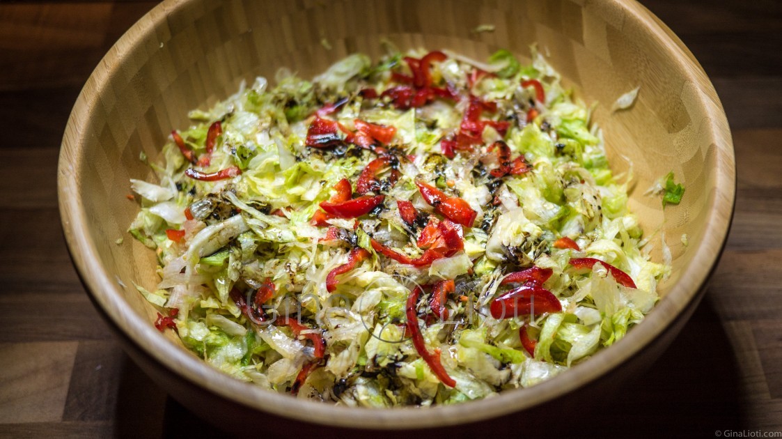 Iceberg lettuce with sweet red pepper recipe — Gina Lioti Cooking